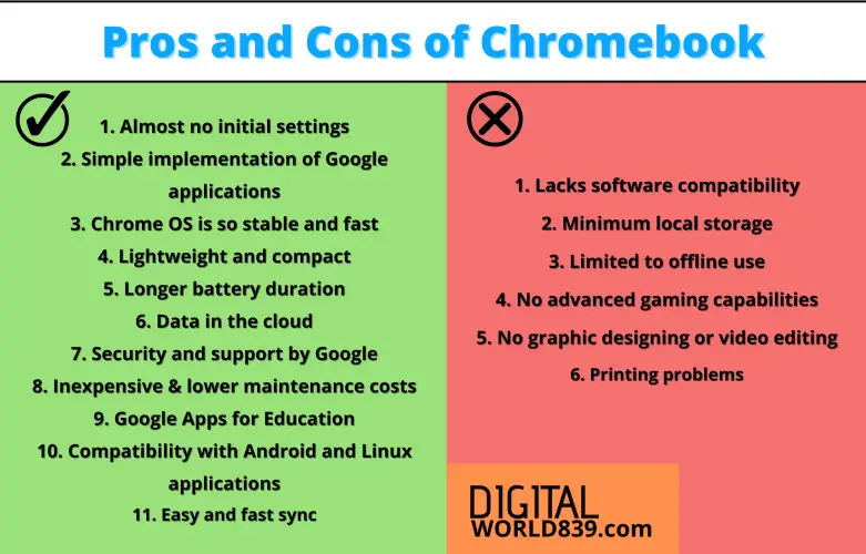 Pros and Cons of Chromebook Computer