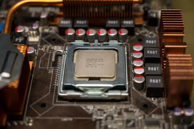 CPU on the motherboard