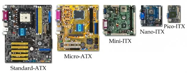 Different motherboard sizes.