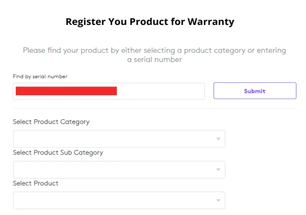 Warranty registration of computer parts