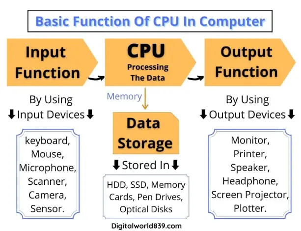 What is the Functions of CPU in computer